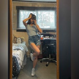 Blue knitted tank top